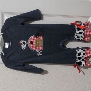 Local Boutique Baby Girl One Piece Farm Suit. Size 6-12 Months